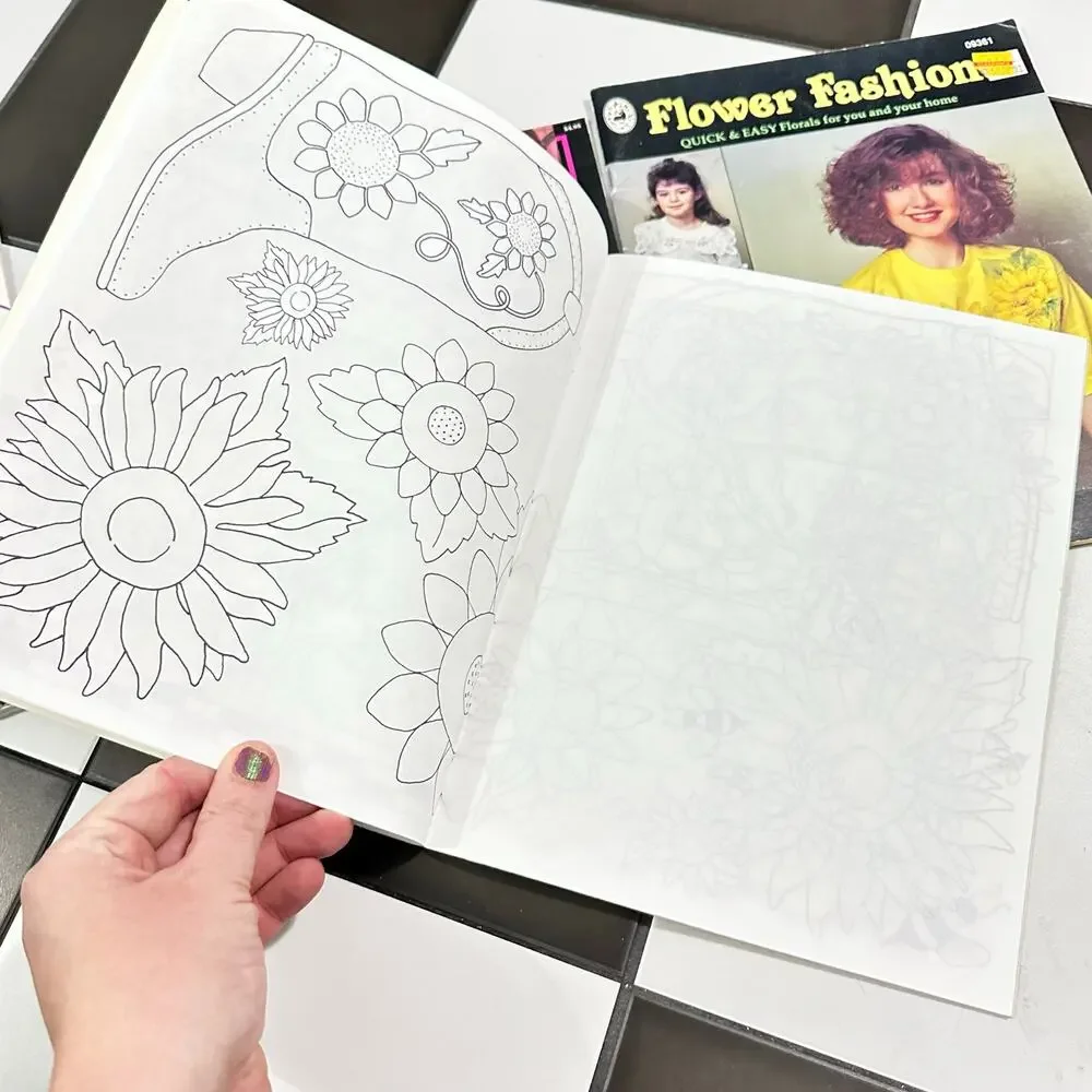 x3 1980s Floral Flowers Iron on Transfer Craft Book set  - Granny shirt